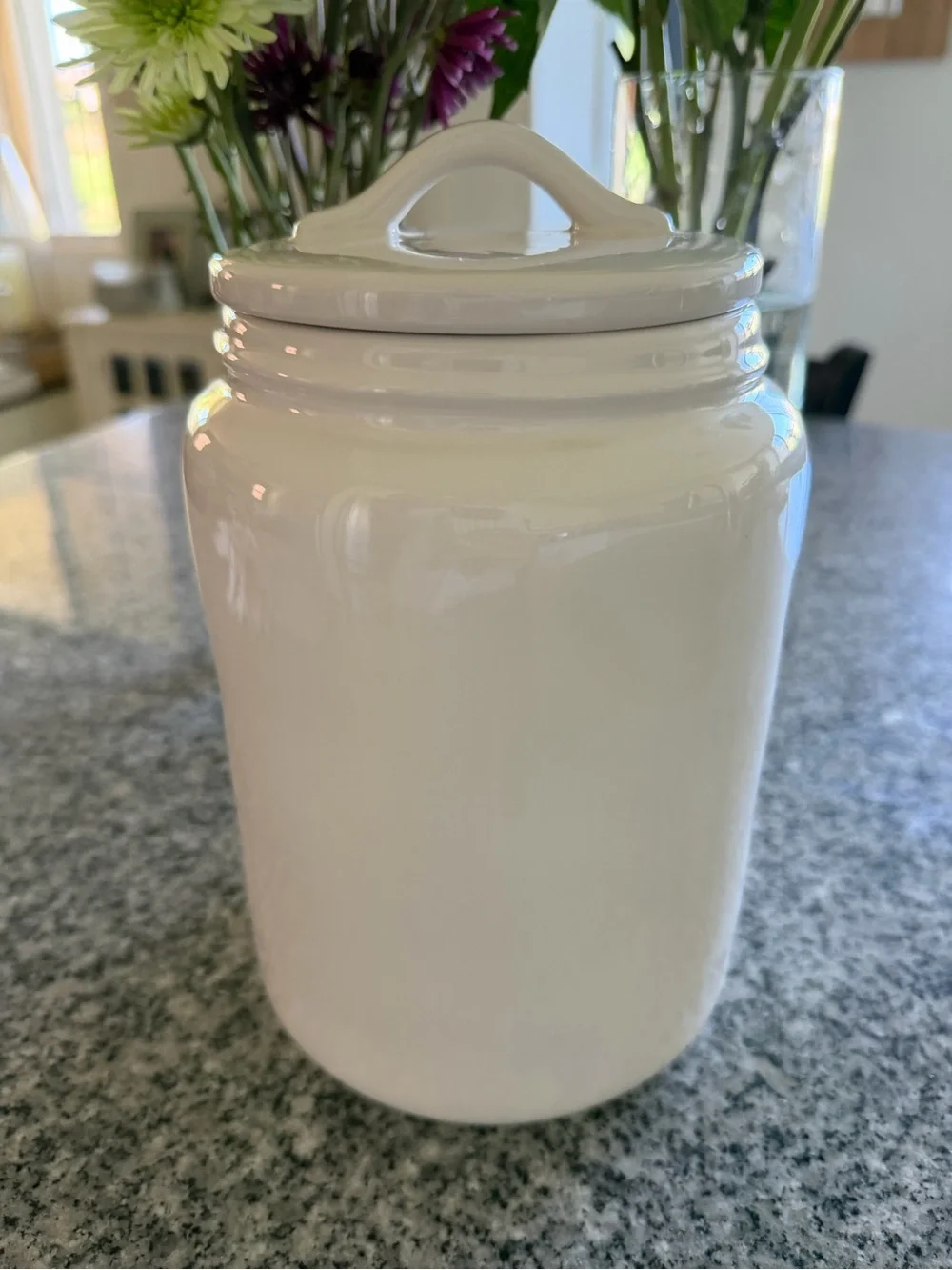 Rae Dunn OG 2020 White Ceramic large Coffee Canister with Black Lettering